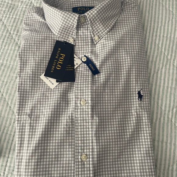 NWT Ralph Lauren Gray Button Down Shirt XXL - Picture 1 of 5